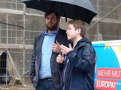 v.l.: Micha Heitkamp und Kevin Kühnert