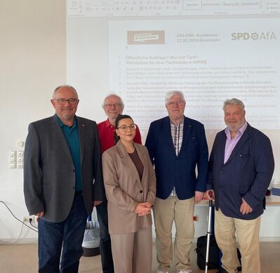 Foto von l. nach r.: Oliver Schmidt, Dr. Bernd Groeger , Peter Bernard , Dieter Bähr, im Vordergrund Dilan Cifti